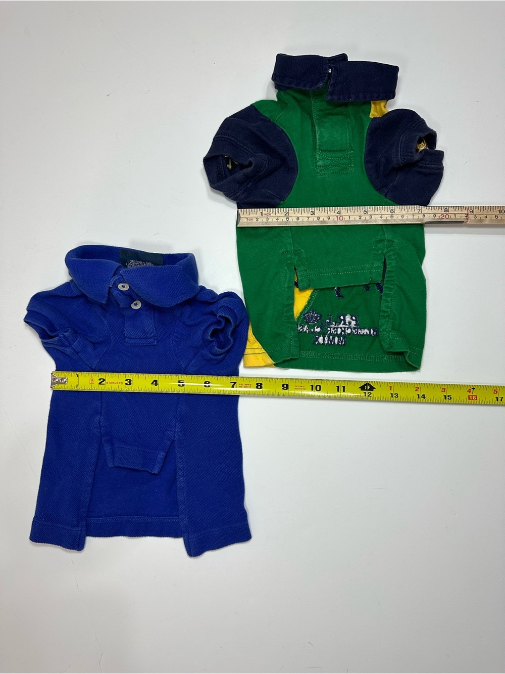 RALPH LAUREN DOG POLO SHIRT LOT OF 2 S/M BIG PONY PET CLOTHES BLUE GREEN - Picture 5 of 10